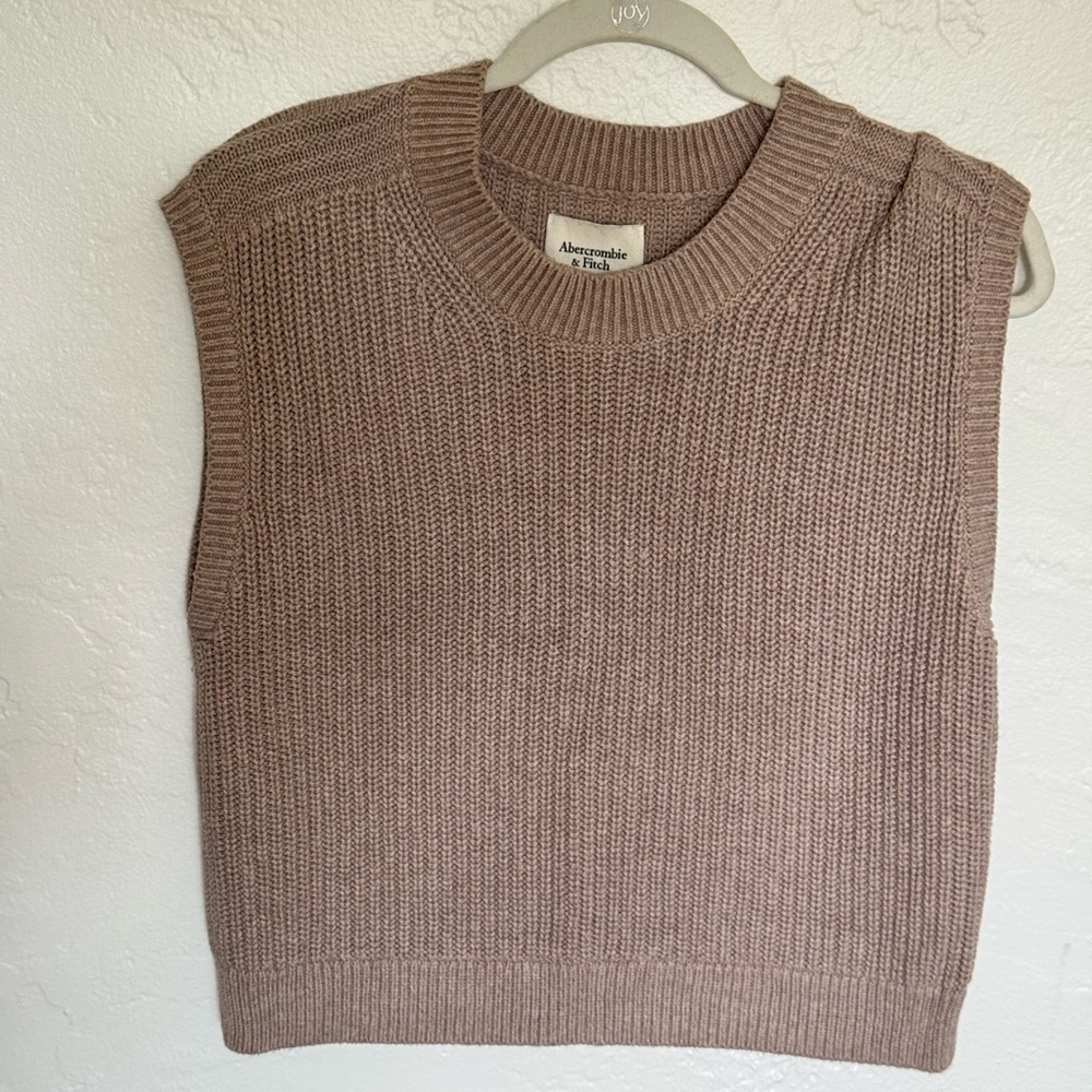 Abercrombie & Fitch Brown Knit Sleeveless Sweater Vest - Small
